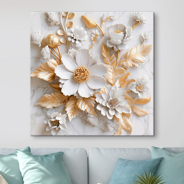 Elegáns virágos design krém és bézs színben Elegáns virágos design krém és bézs színben