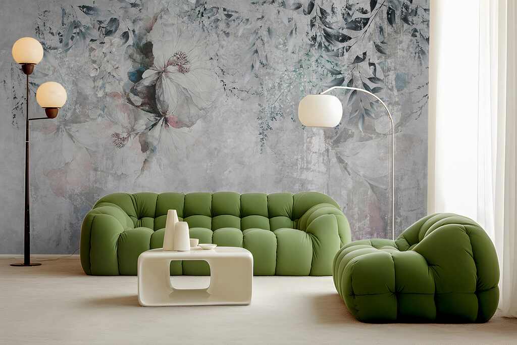 Painting of flowers and leaves Painting of flowers and leaves