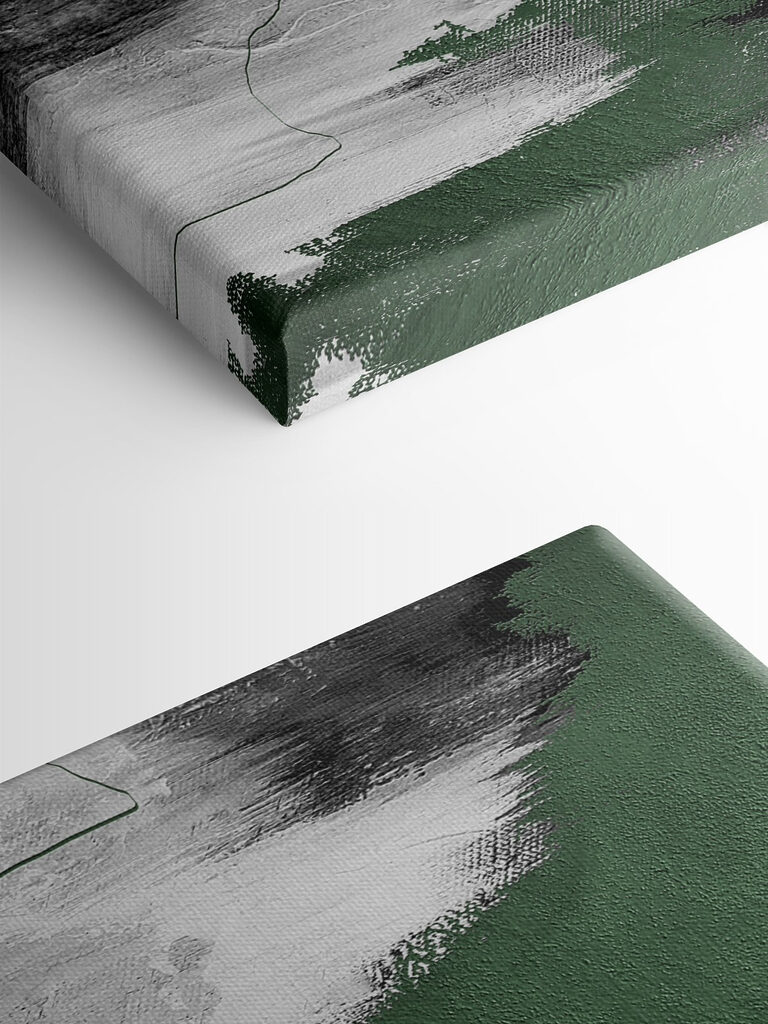 A close up of a painting