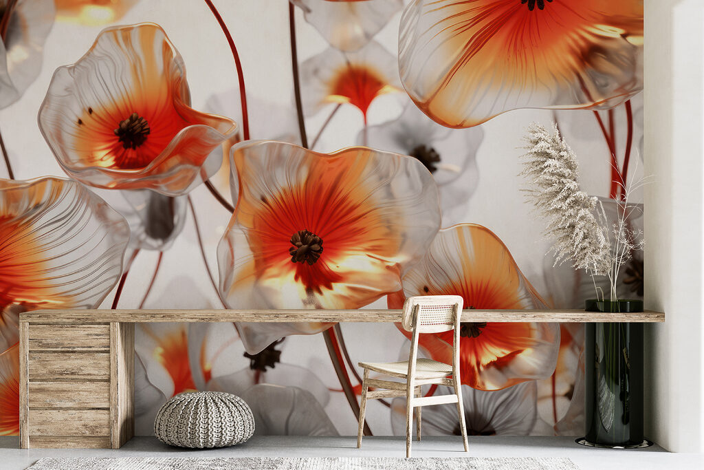 Group of glass flowers Group of glass flowers