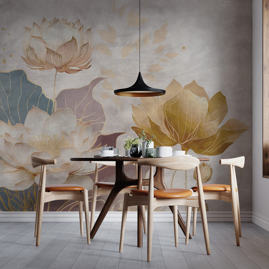 Painting of flowers and leaves Painting of flowers and leaves