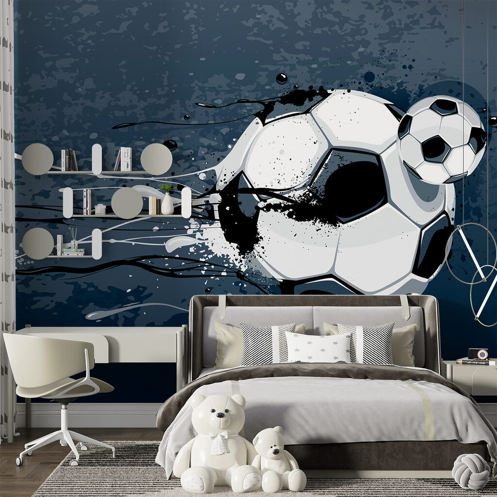 Football ball with splashes of paint Football ball with splashes of paint