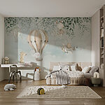 Fotótapéta Az égen repülő állatok festménye