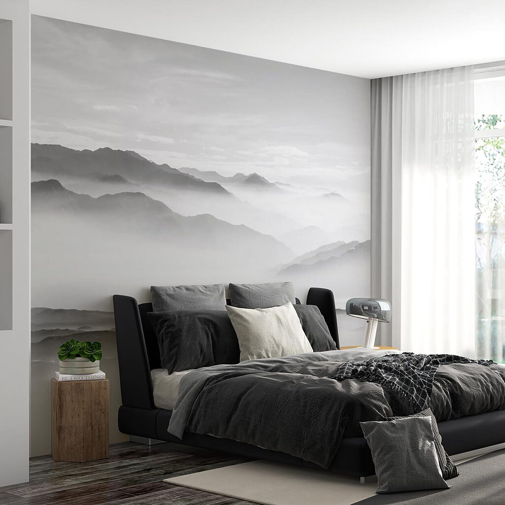 Foggy landscape with mountains Foggy landscape with mountains