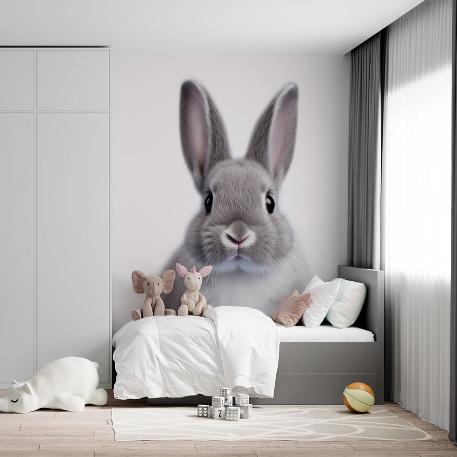 Aranyos nyúl nagy, kifejező szemekkel.