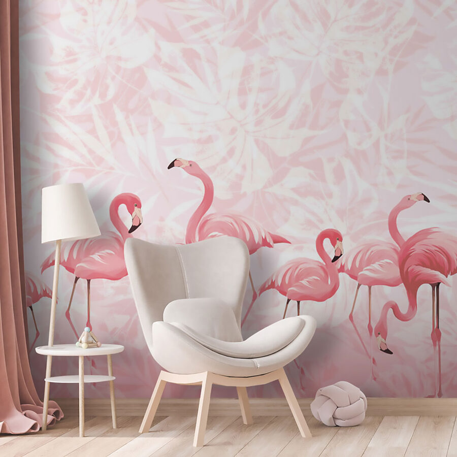 Egy csoport rózsaszín flamingó