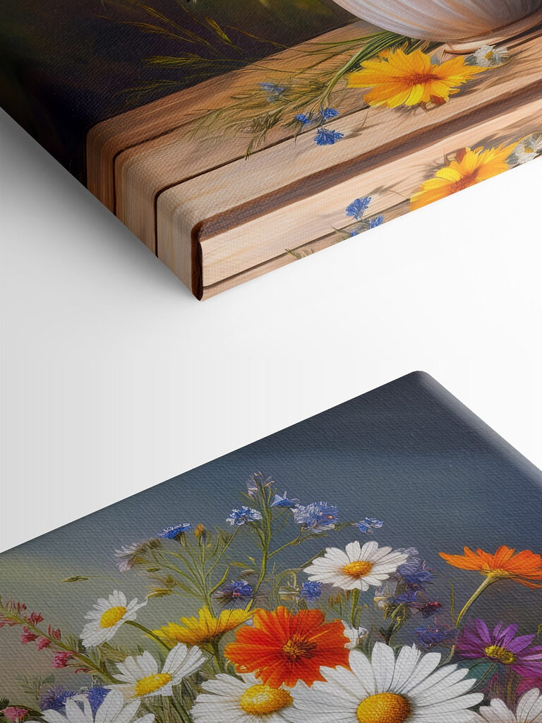 Painting of a vase of flowers Painting of a vase of flowers