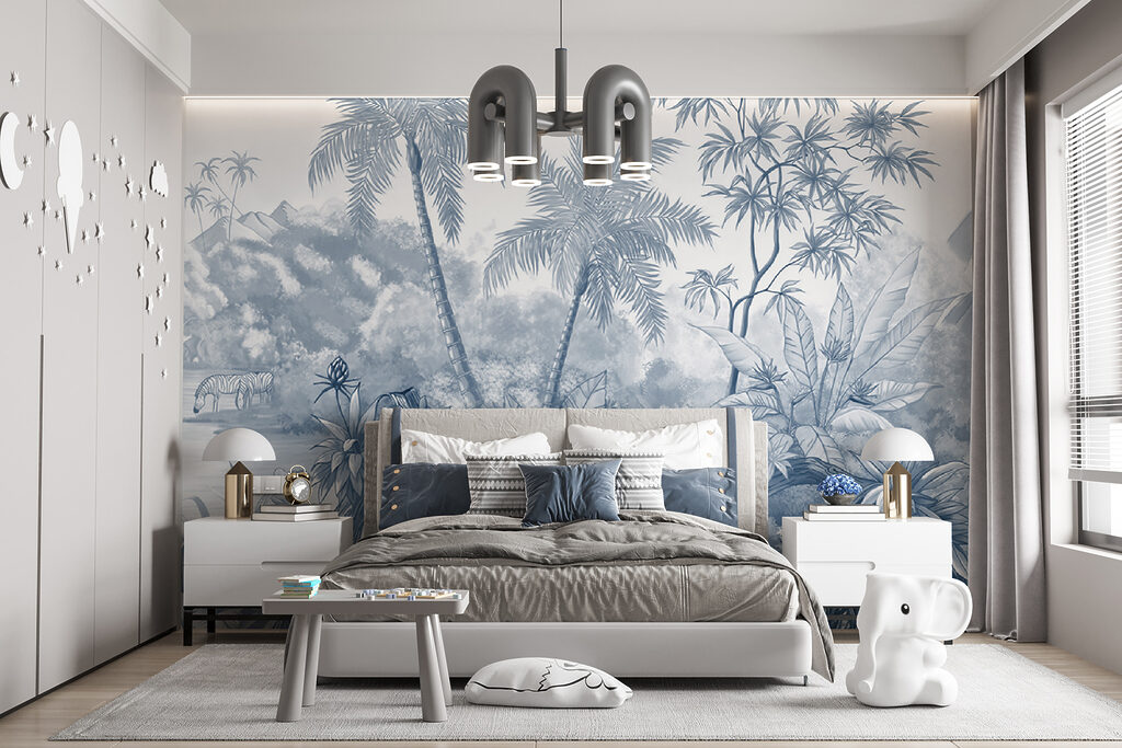 A drawing of a forest A drawing of a forest