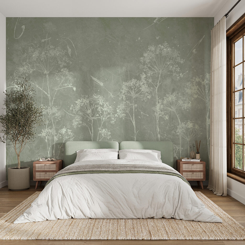 A white flowers on a green background A white flowers on a green background