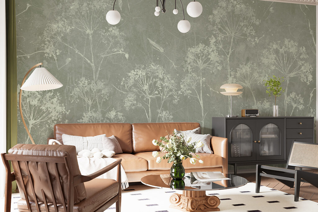 A white flowers on a green background A white flowers on a green background