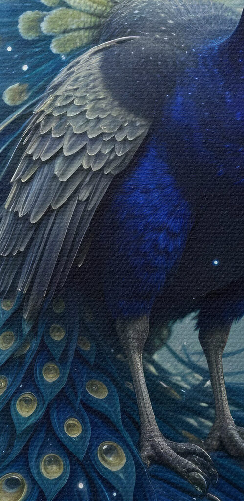 Majestic peacock in cosmic splendor Majestic peacock in cosmic splendor