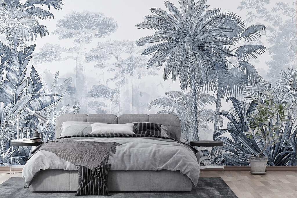 A group of trees and plants