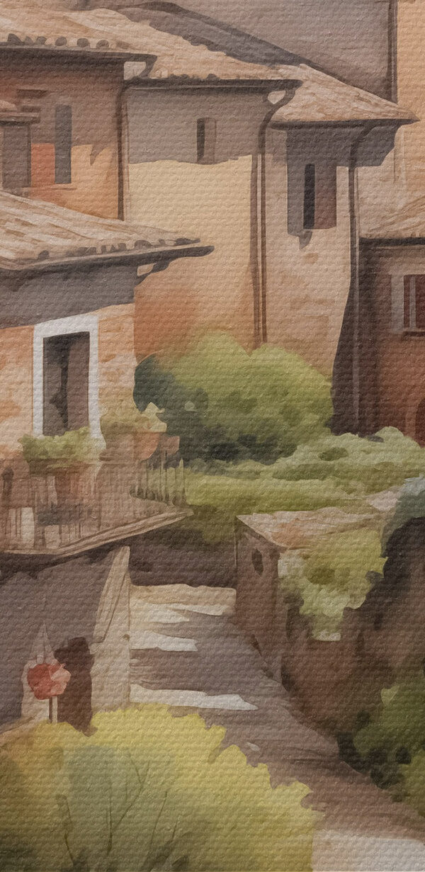 Akvarell festmény egy falu Akvarell festmény egy falu