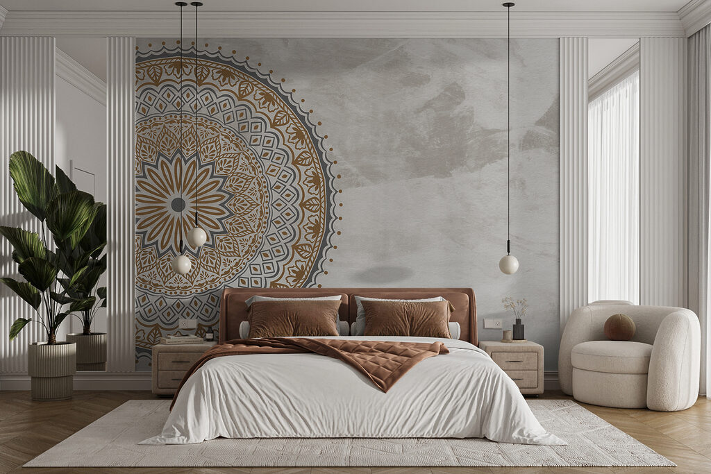 A circular pattern on a white surface