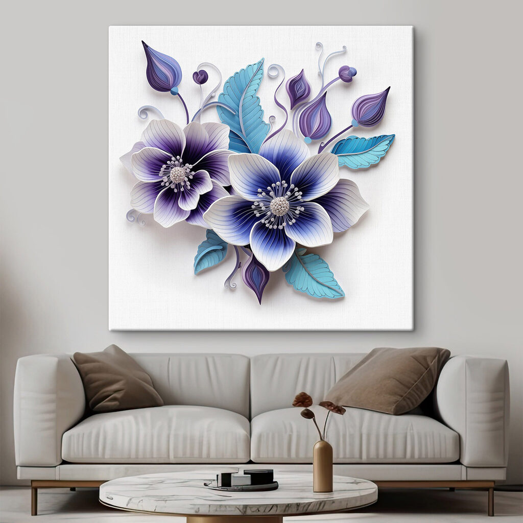 Blue and white flowers