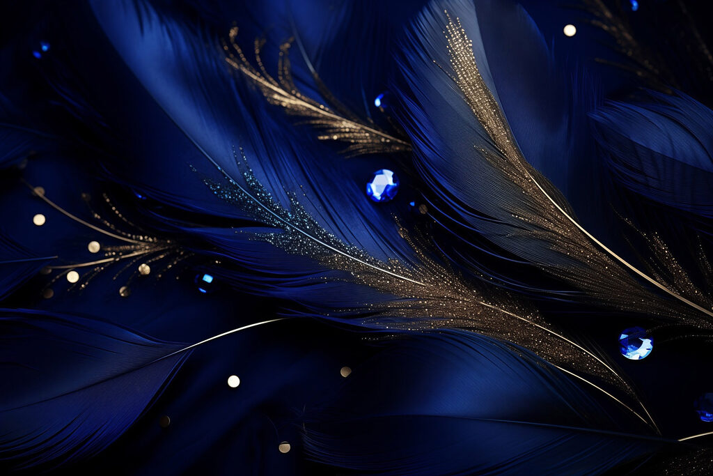 Elegant feathers on a deep background