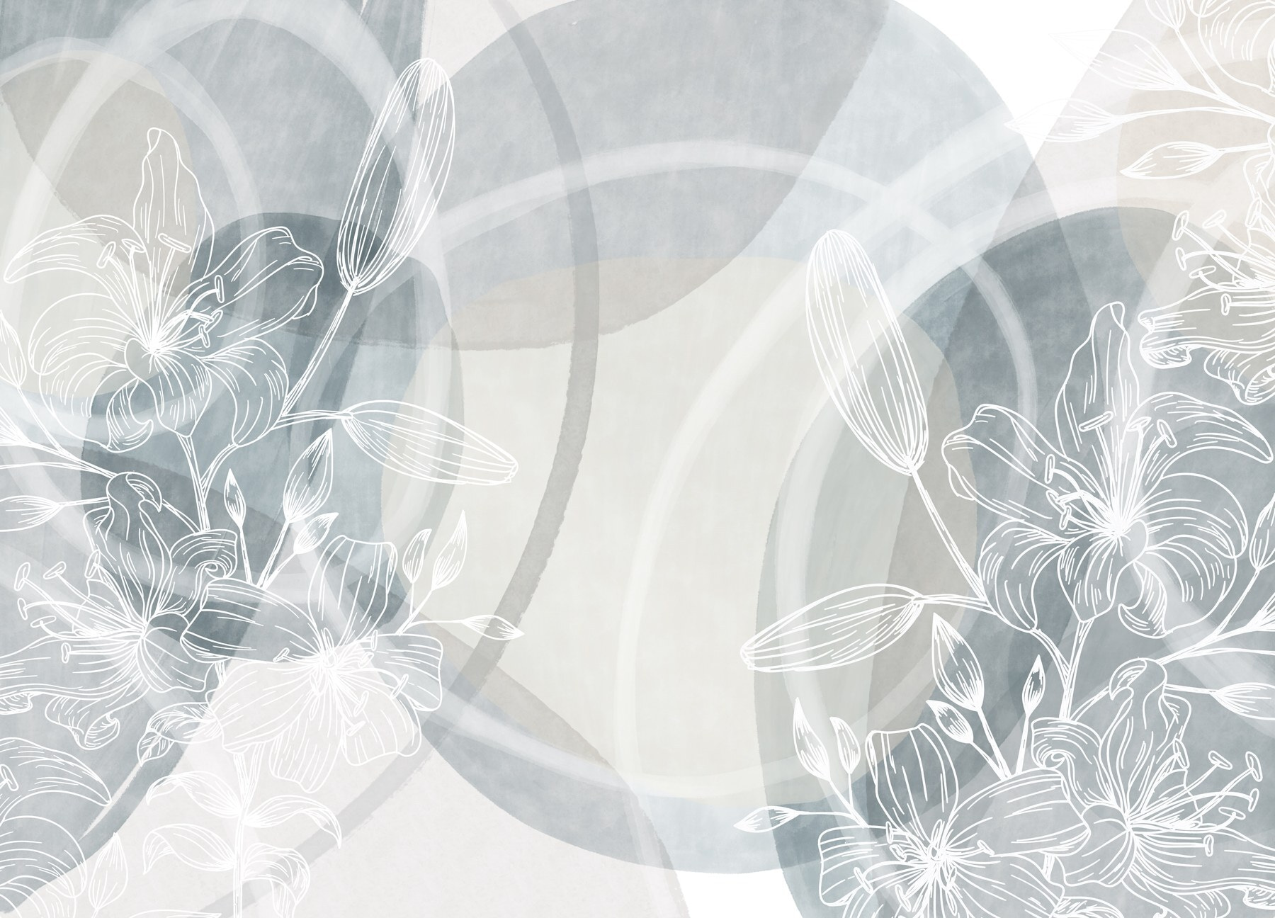 White flowers on a grey background