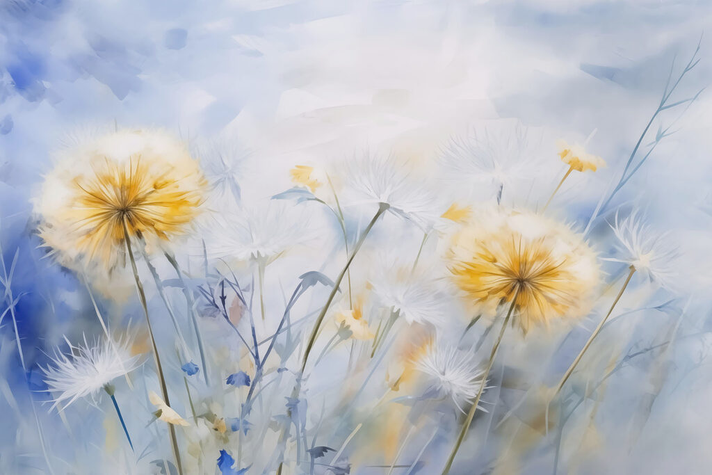 Wall murals Yellow and white flowers Wall murals Yellow and white flowers