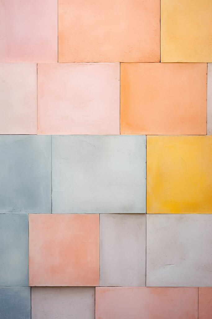 Wall of colorful tiles