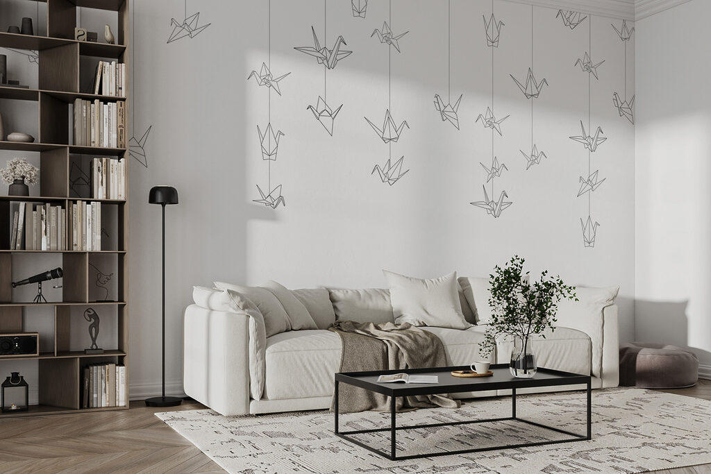 A group of origami birds