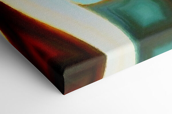 A colorful background with a couple of faces