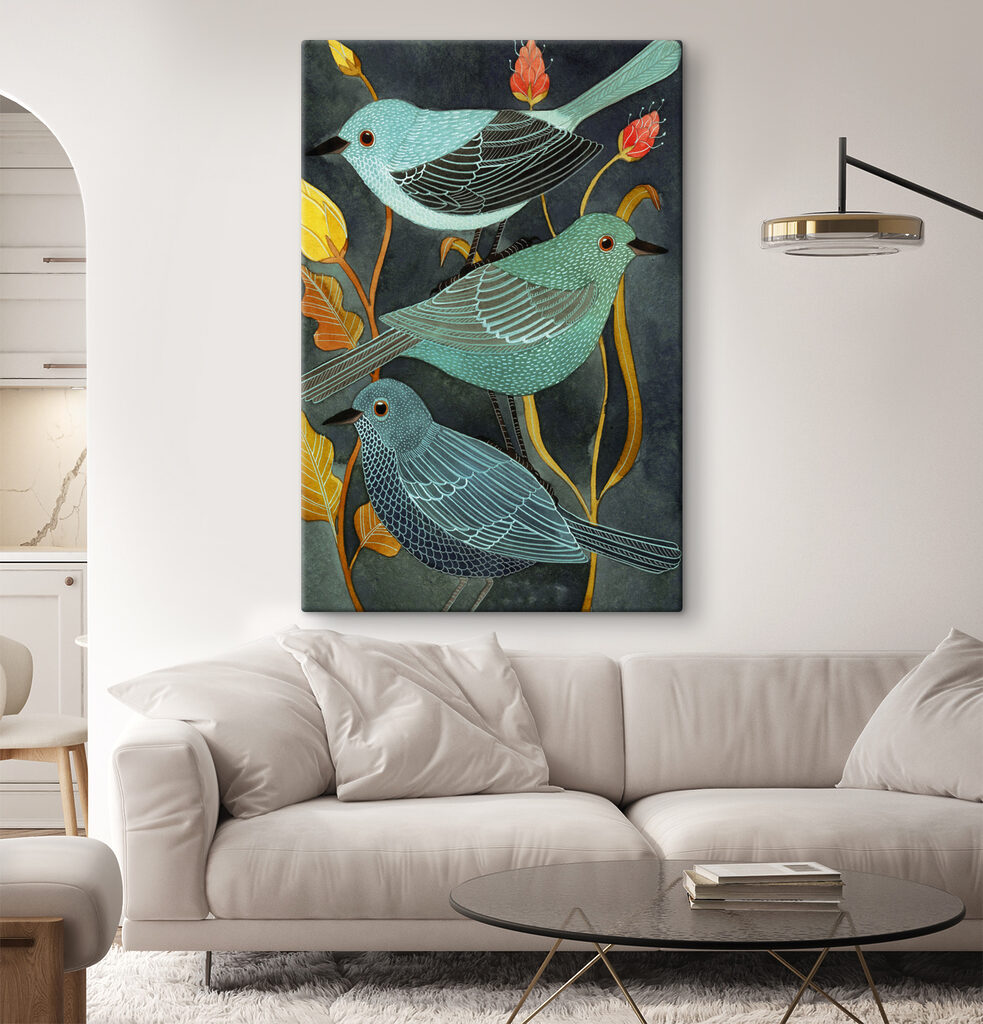 A group of birds on a plant A group of birds on a plant