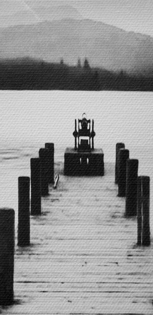 A dock on a lake A dock on a lake