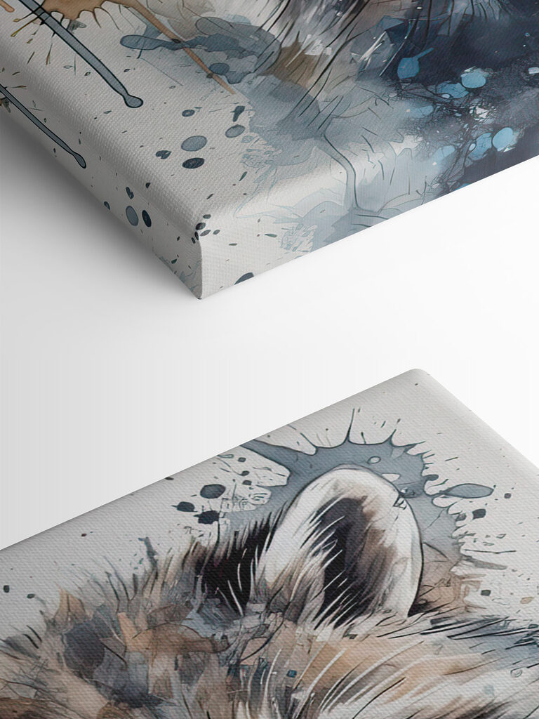 Raccoon with watercolor splashes Raccoon with watercolor splashes