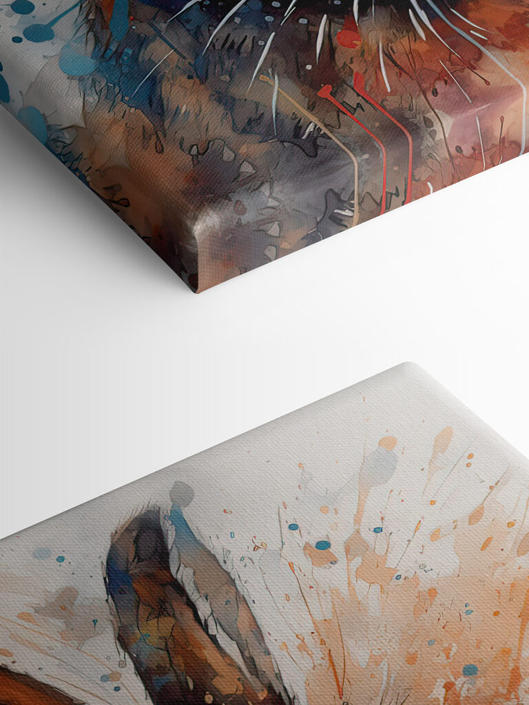 Rabbit with paint splashes