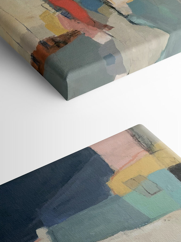 A painting of colorful shapes