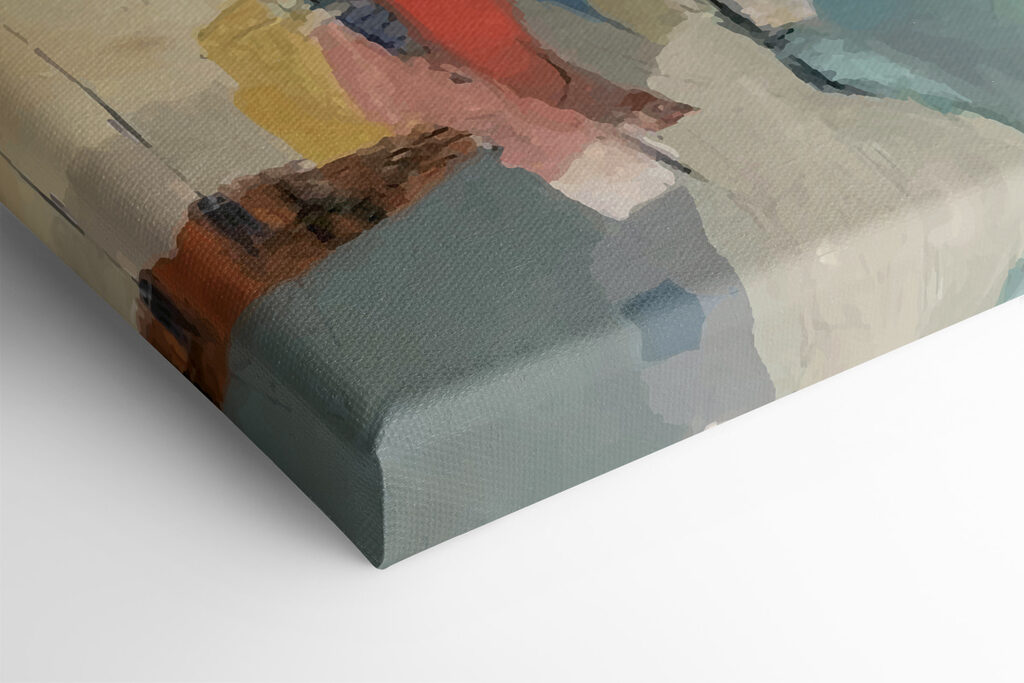 A painting of colorful shapes