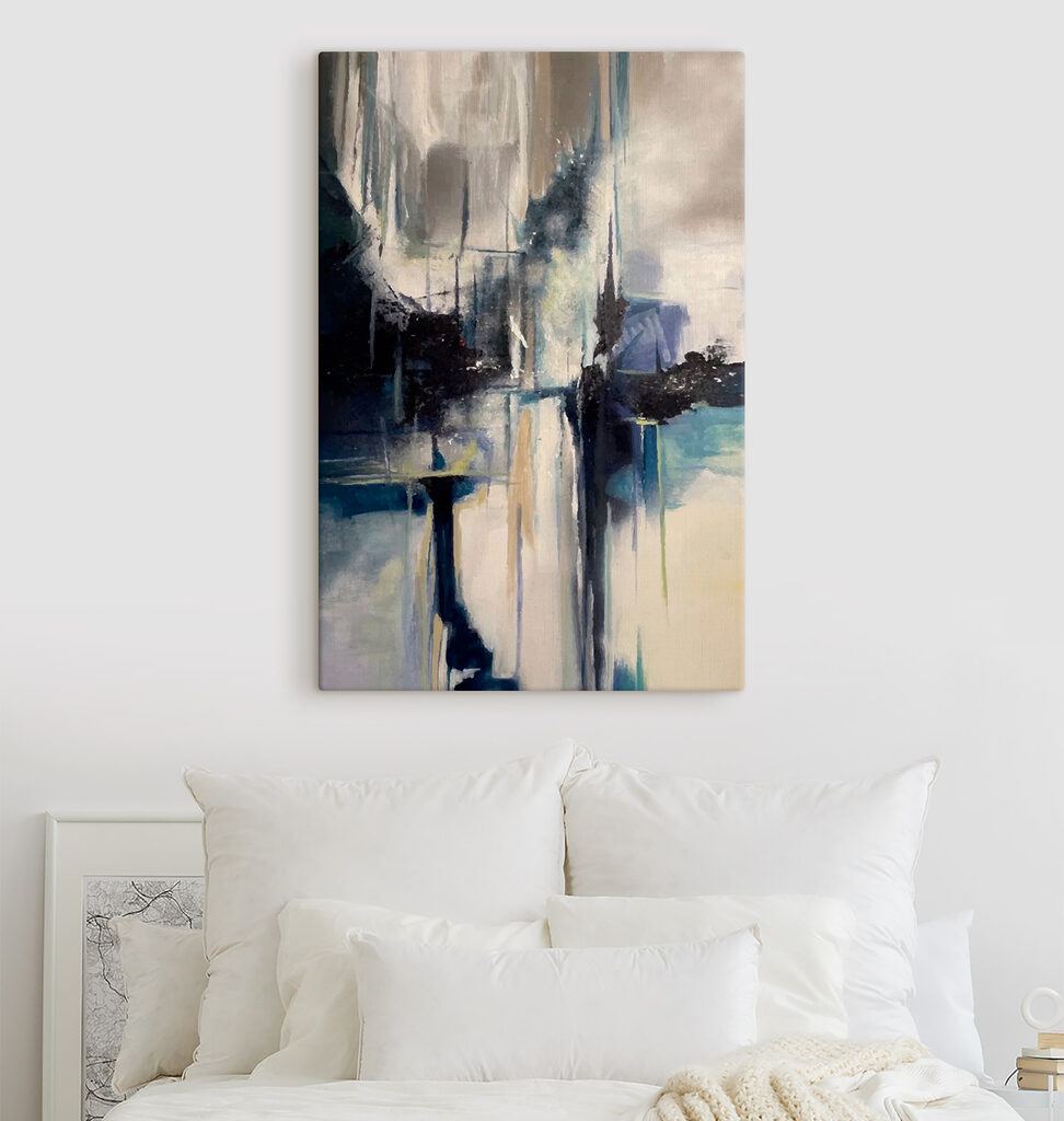 A painting of a city A painting of a city