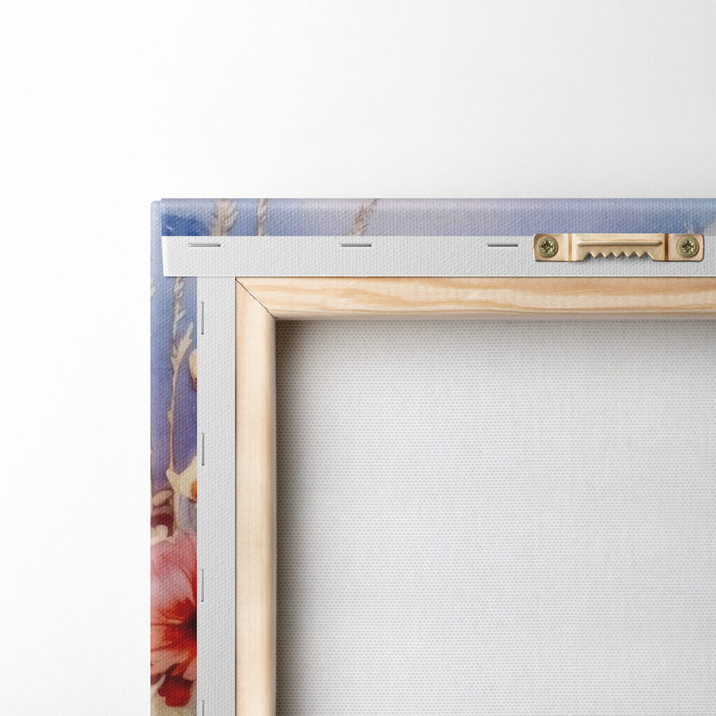 A painting of flowers and grass