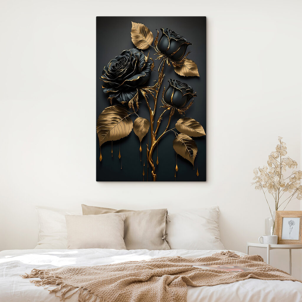 Elegant Midnight Roses in Bloom