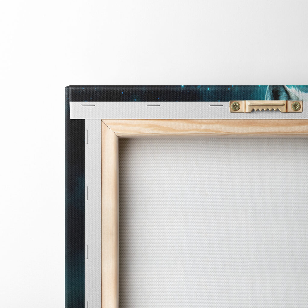 A white wolf standing on a rock