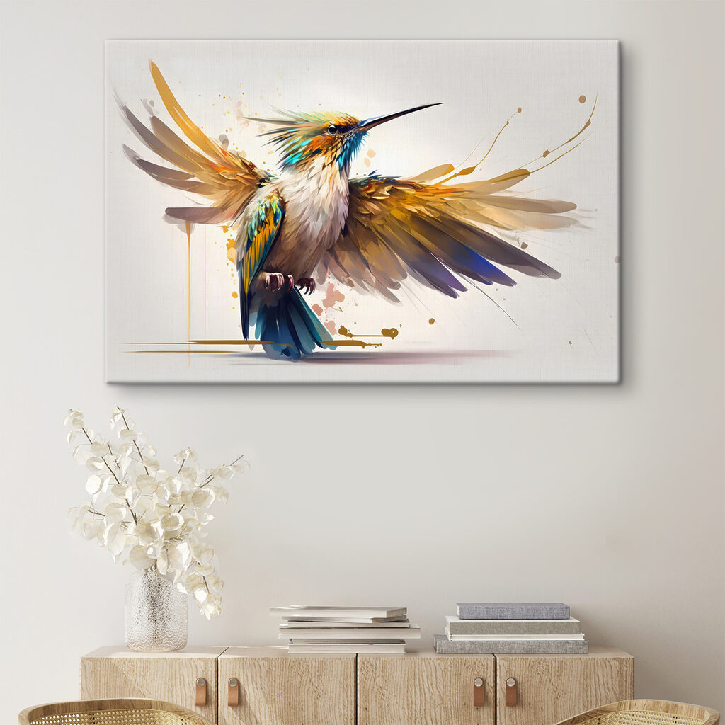 A bird with wings spread