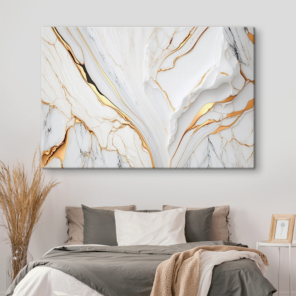 Elegant marble with amber swirls