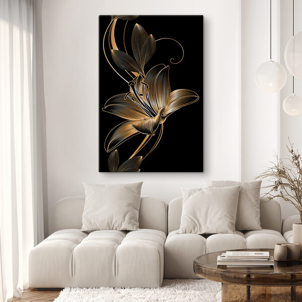 Elegant black and amber floral art Elegant black and amber floral art