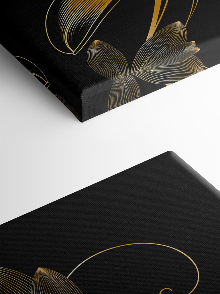 Elegant black and amber floral art Elegant black and amber floral art