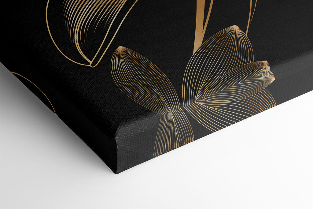 Elegant black and amber floral art Elegant black and amber floral art