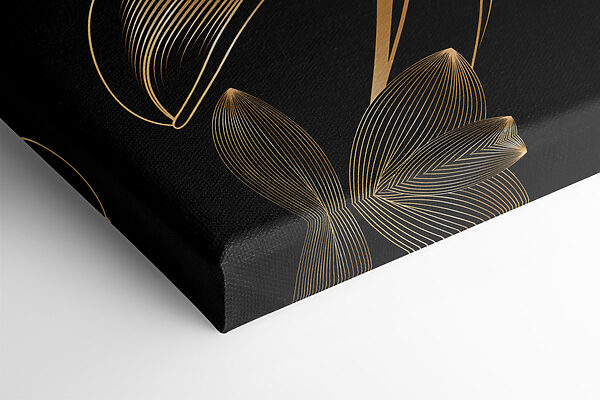 Elegant black and amber floral art Elegant black and amber floral art