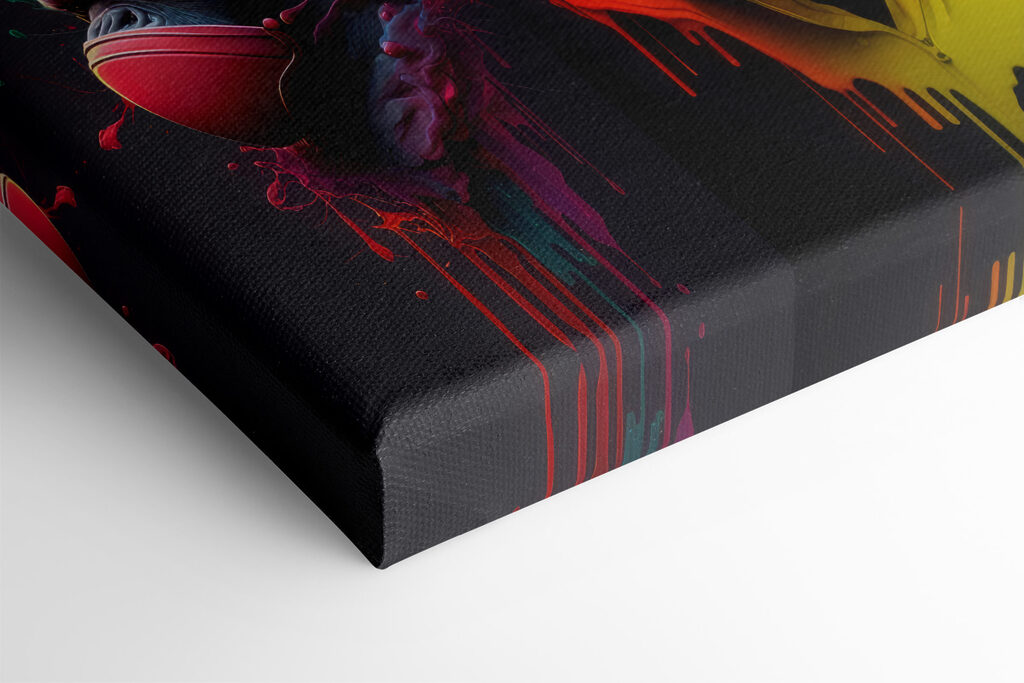 A collage of images of a monkey with colorful paint splashes