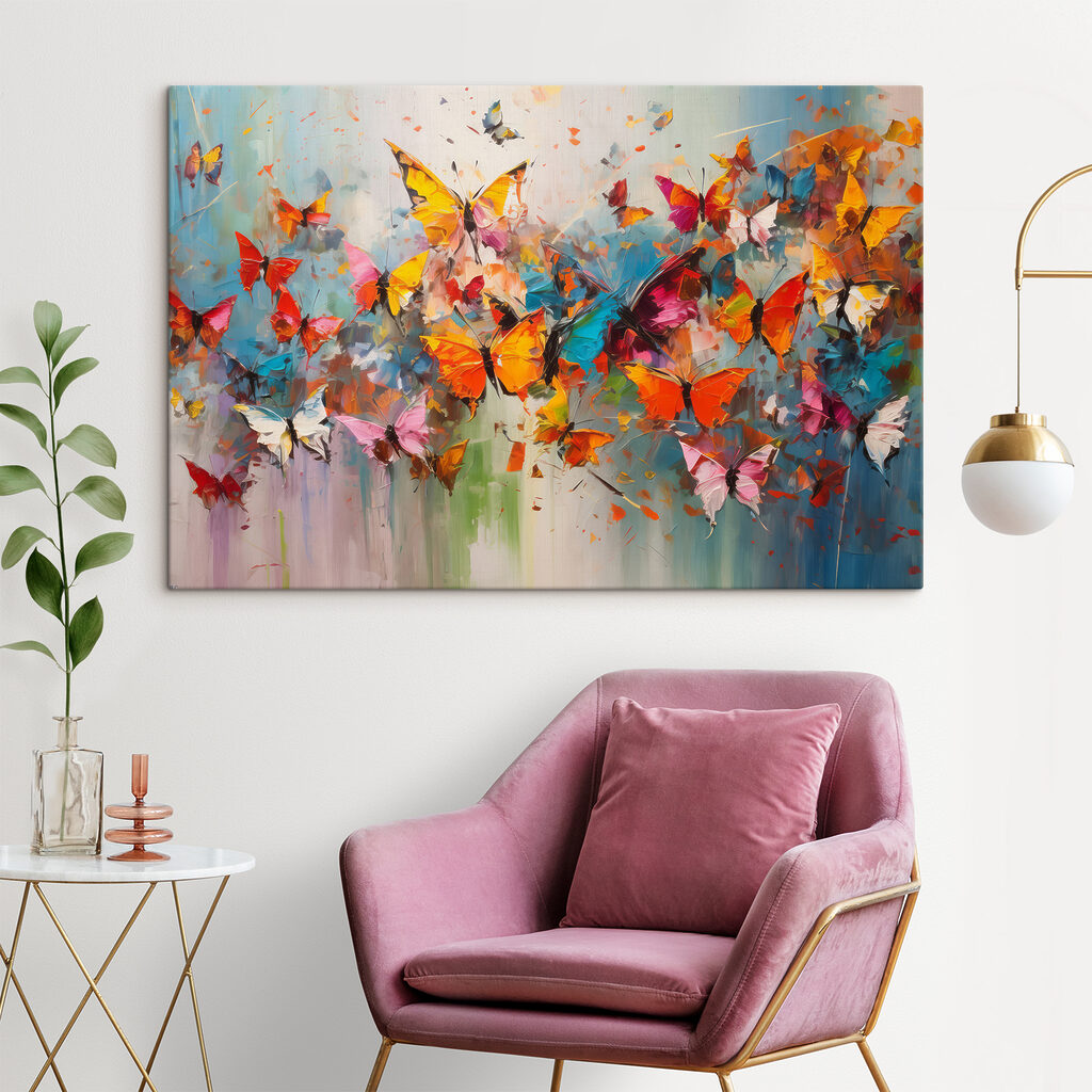 A group of butterflies flying