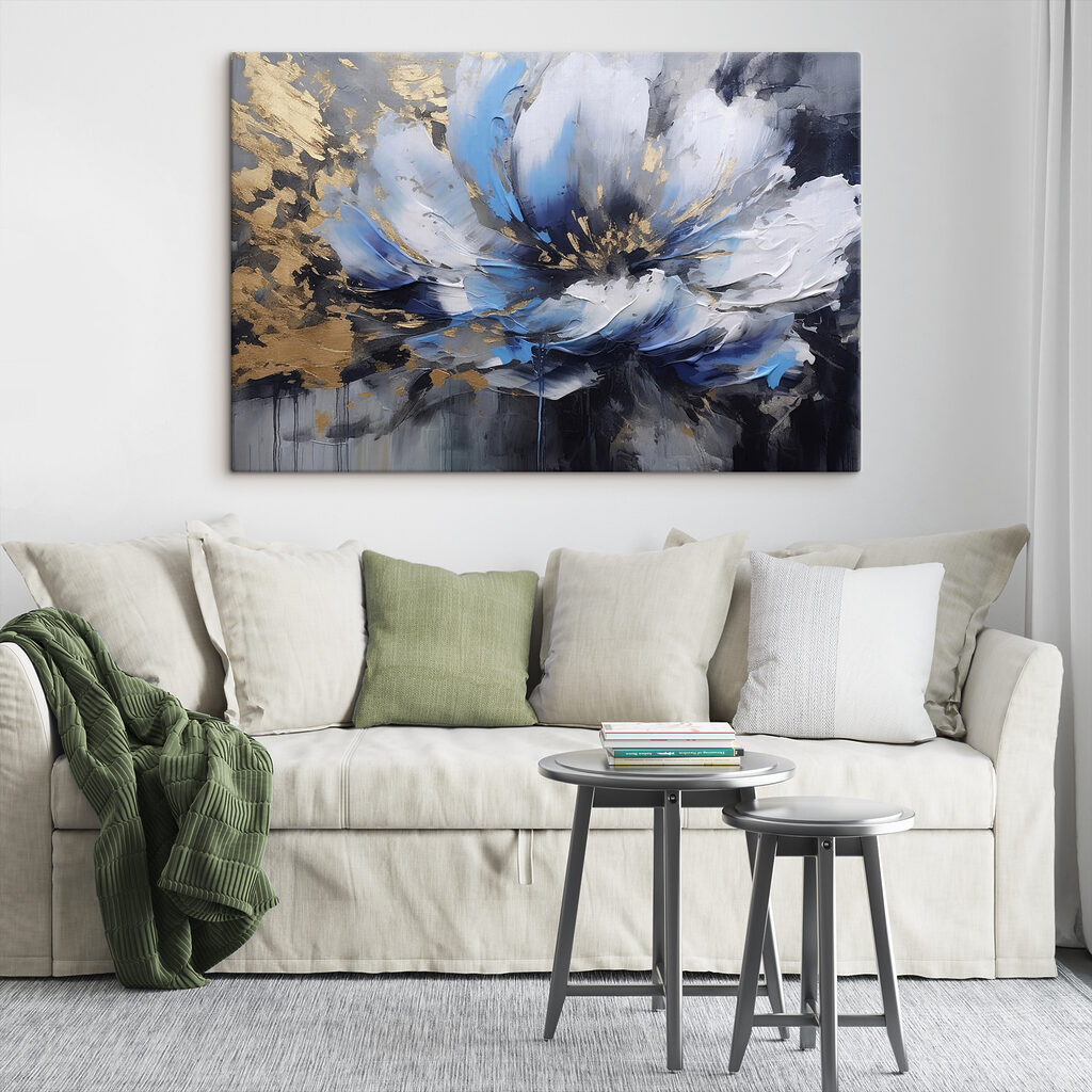 A painting of a flower