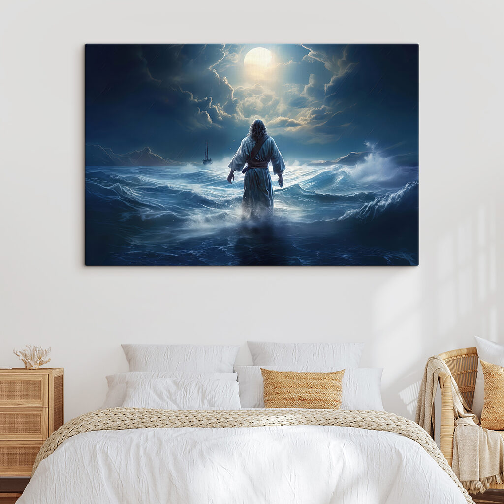 A man in a robe standing in the water