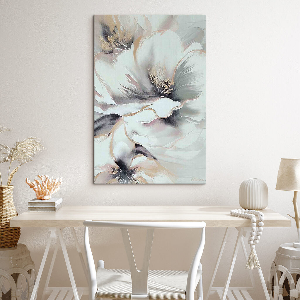 A painting of a flower