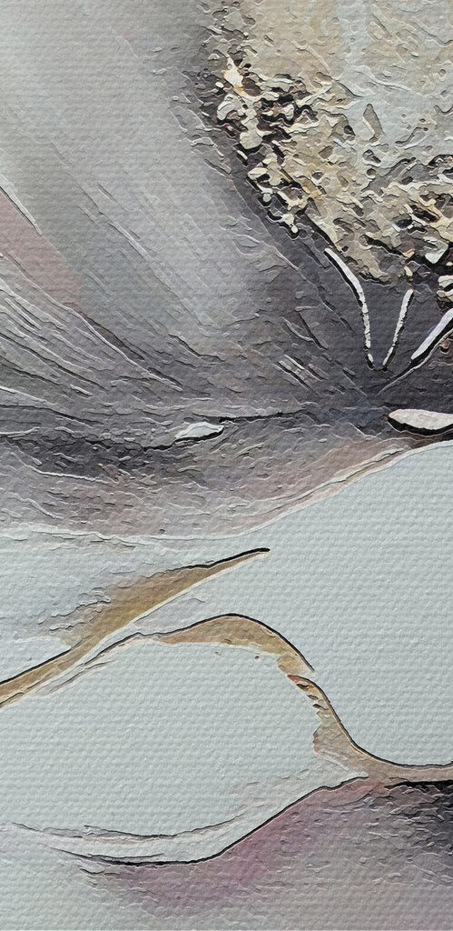 A painting of a flower