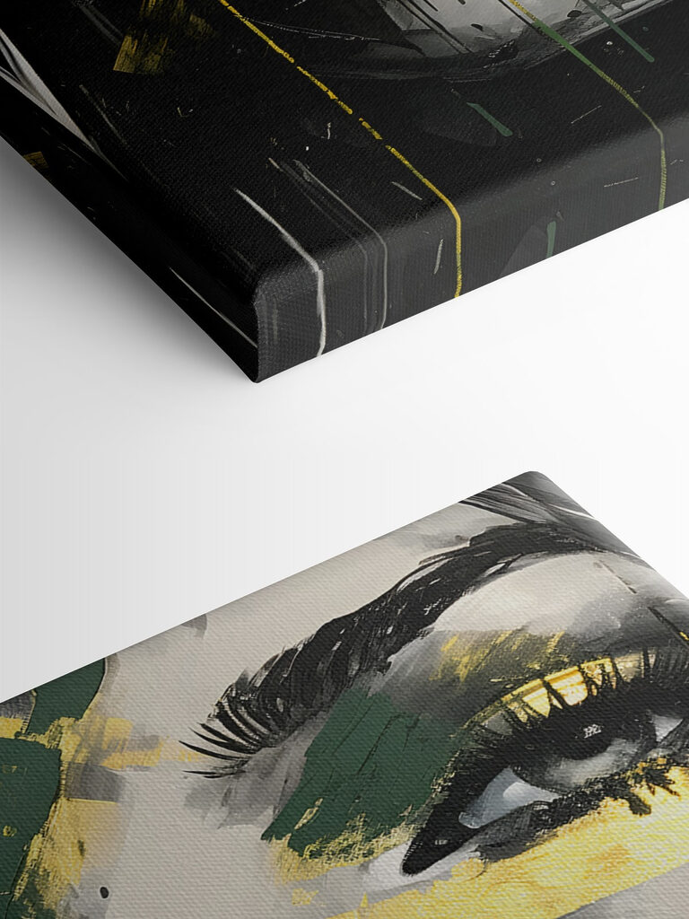 A painting of a woman's face