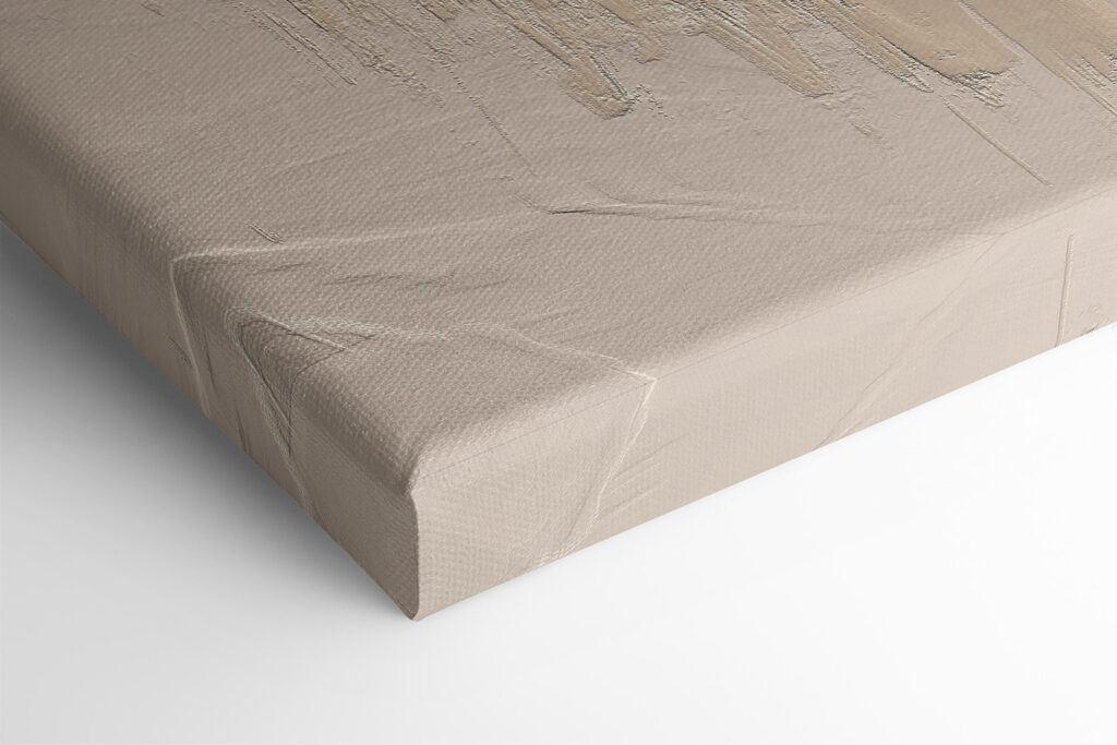 A white and brown paint on a wall