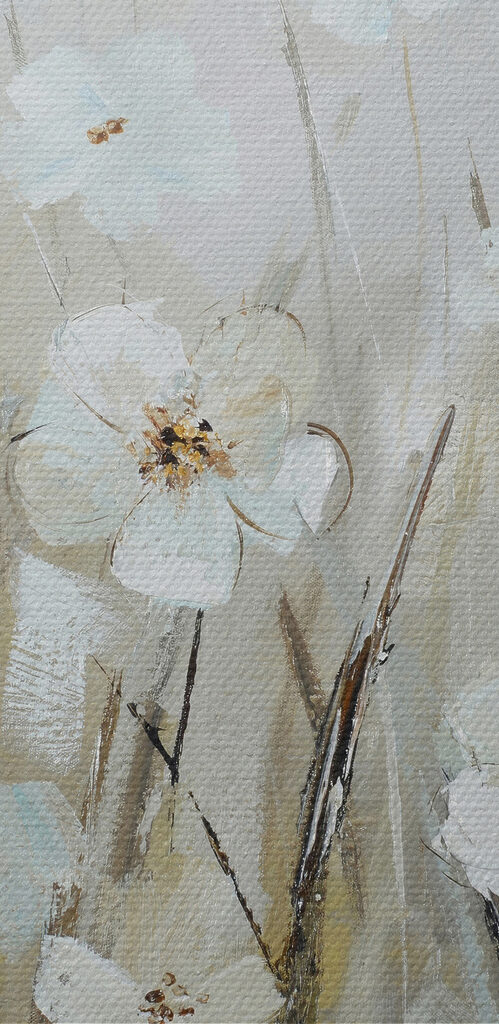 A painting of white flowers A painting of white flowers